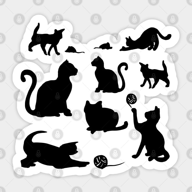 Black Cats_Silhouette Sticker by lisenok